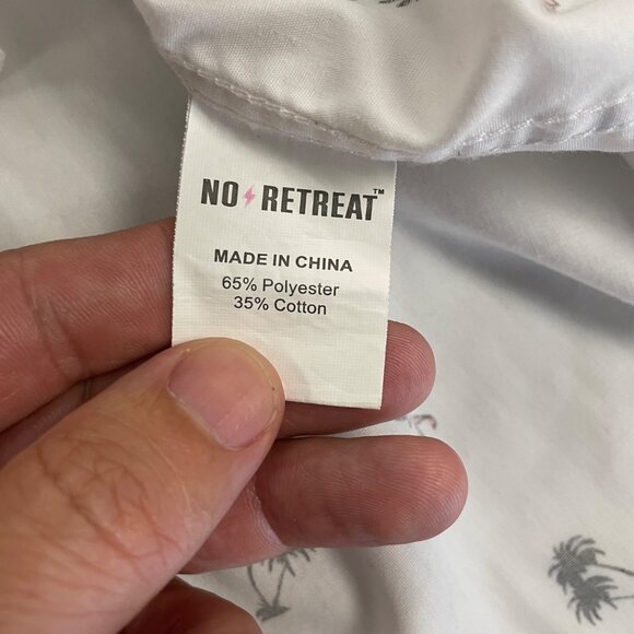 No Retreat Mens Hula Dancer Button Up Shirt Short Sleeve White/Multi Size 3XL - Picture 9 of 9